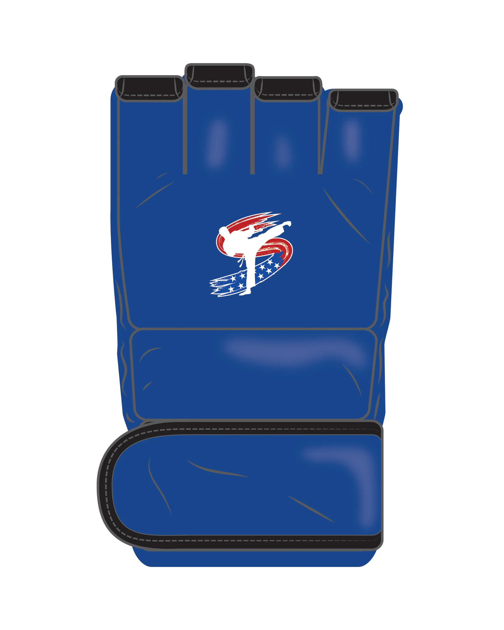 Custom Mma Open Palm Glove, Blue