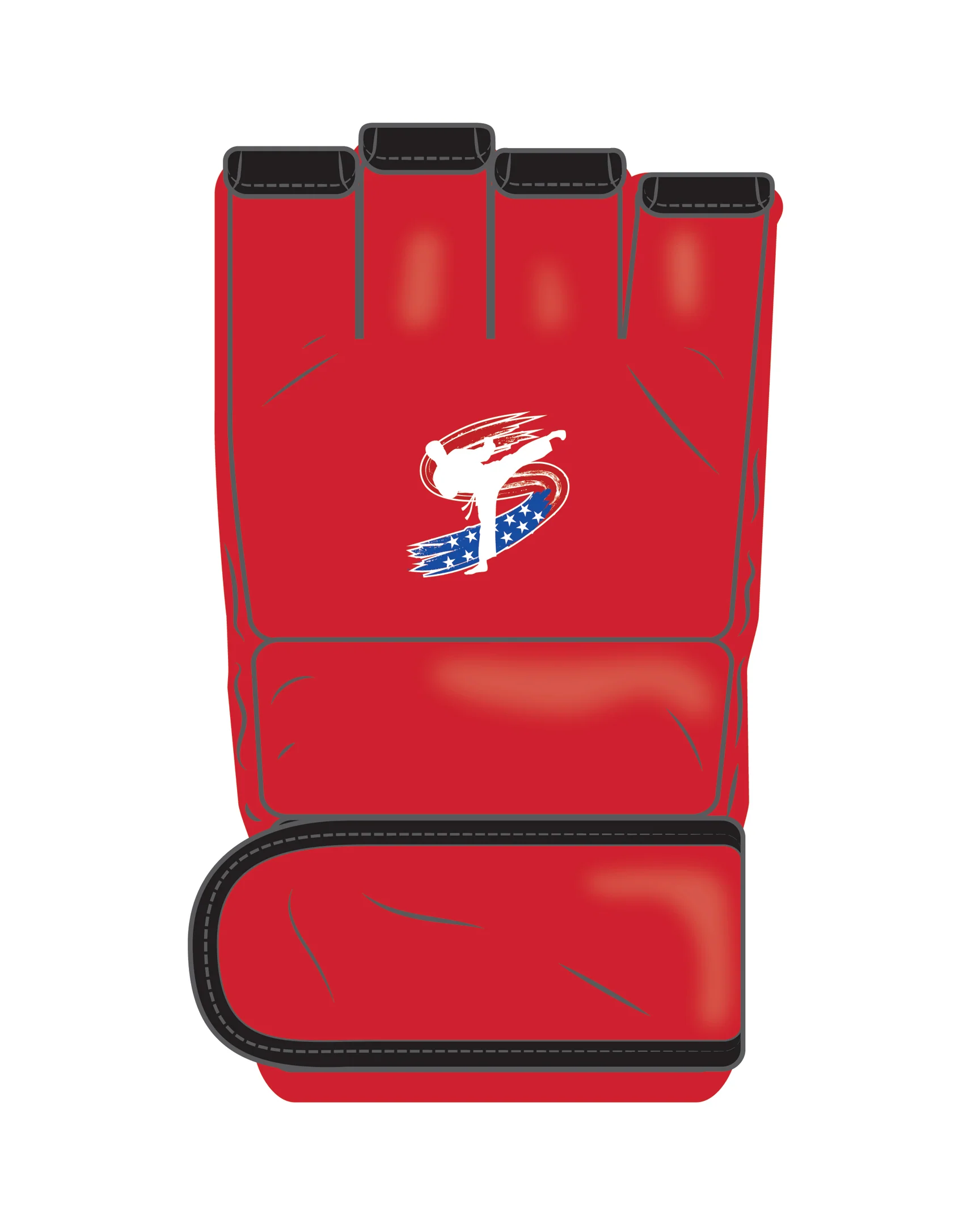 Custom Mma Open Palm Glove, Red