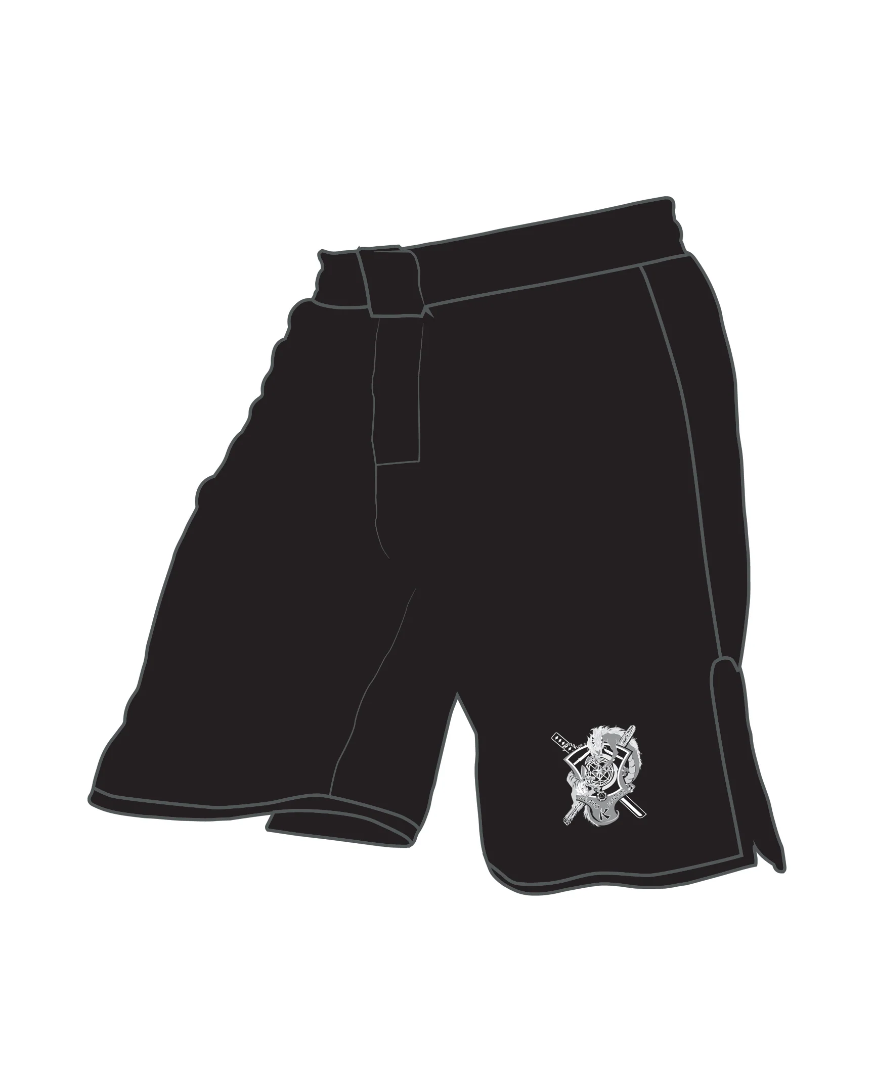 Mma Short Custom Black, Black
