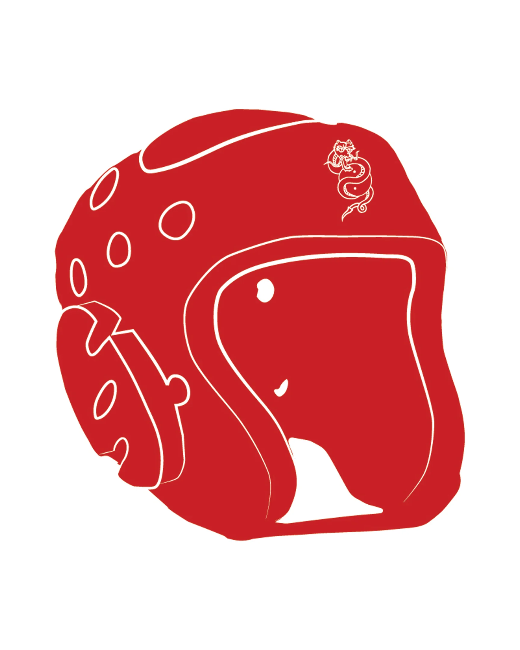 Headgear with shield Custom, Red