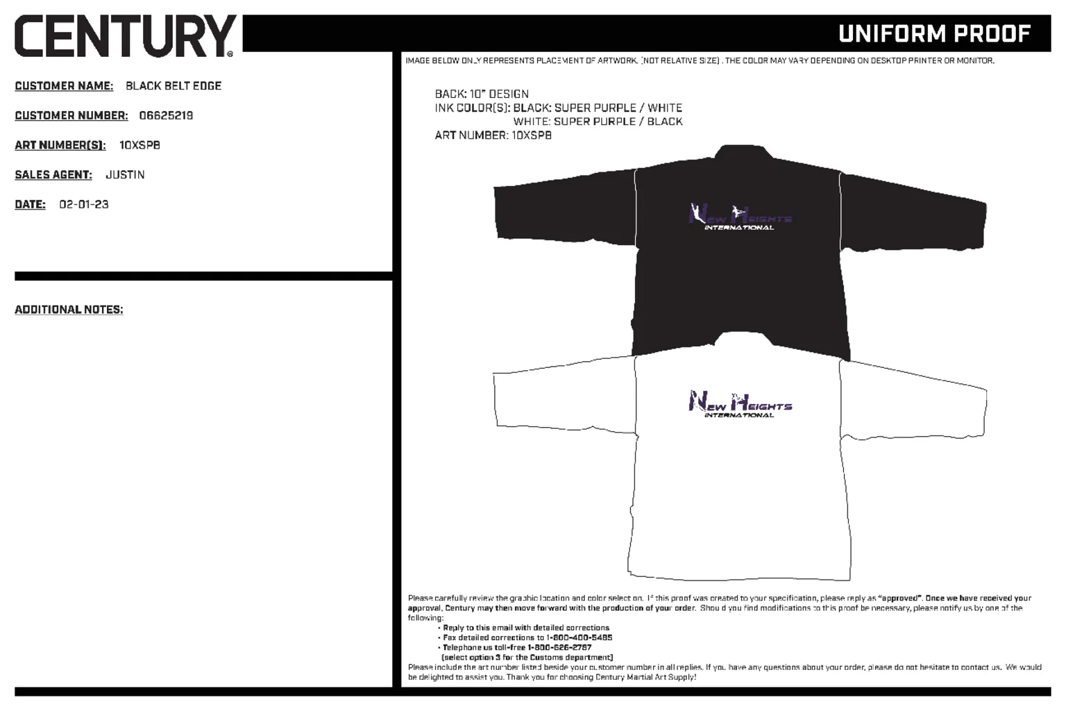 10oz 100% Cotton Uniform, Black - Image 2