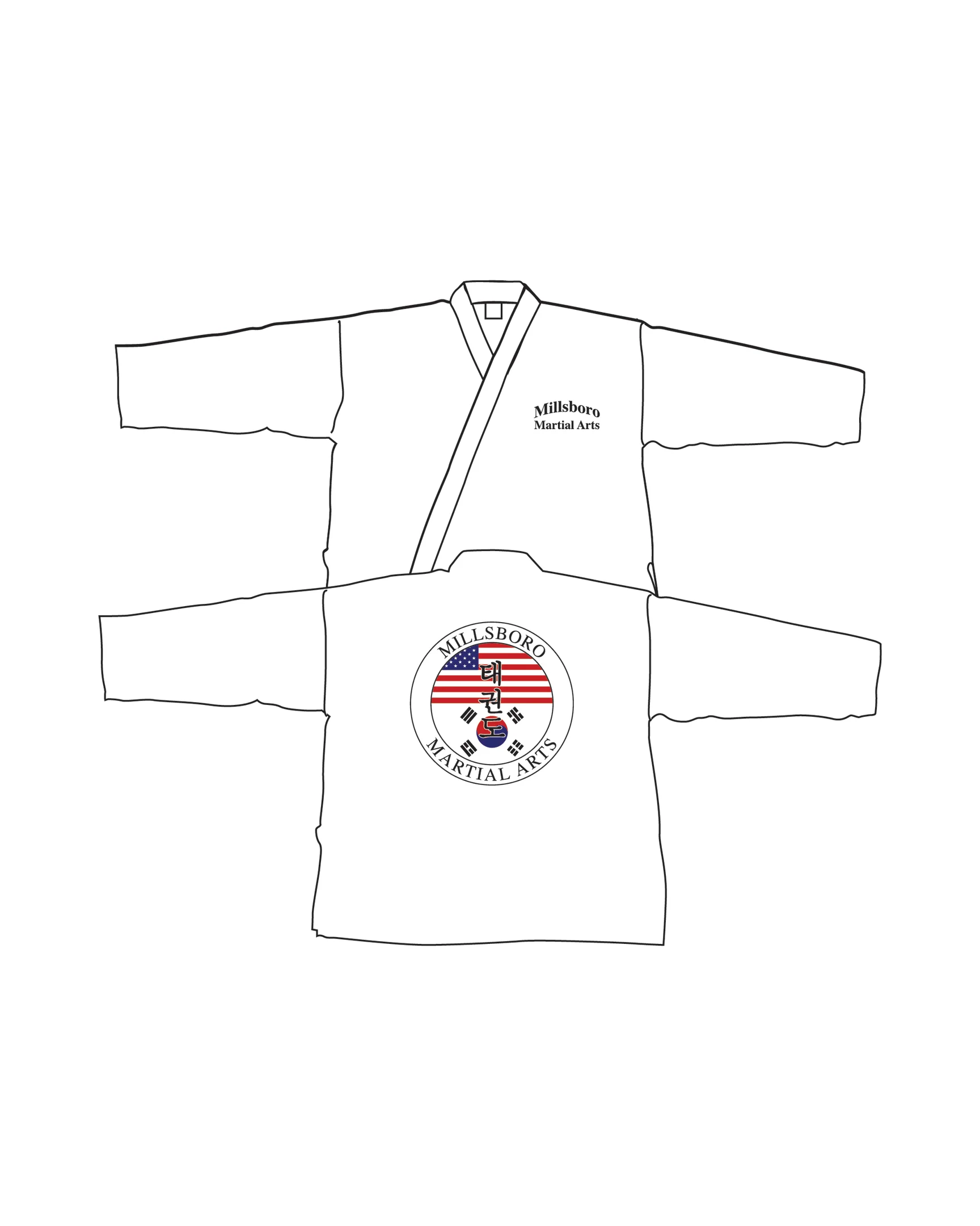 Tkd Student Uniform White, White/Black