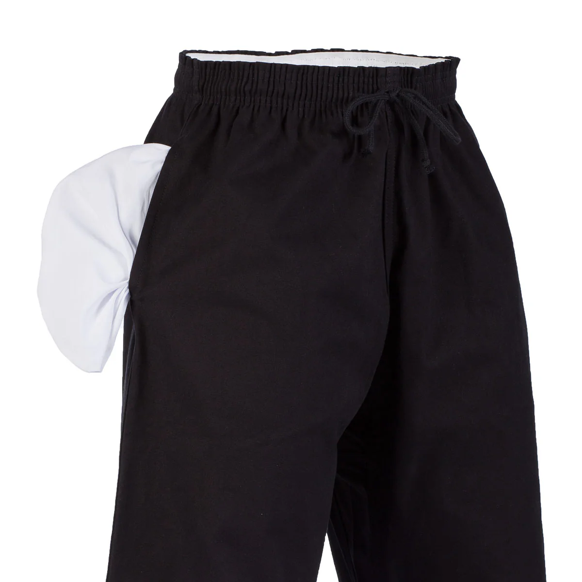 10 oz. Middleweight Brushed Cotton Elastic Waist Pants (Black) - Image 3