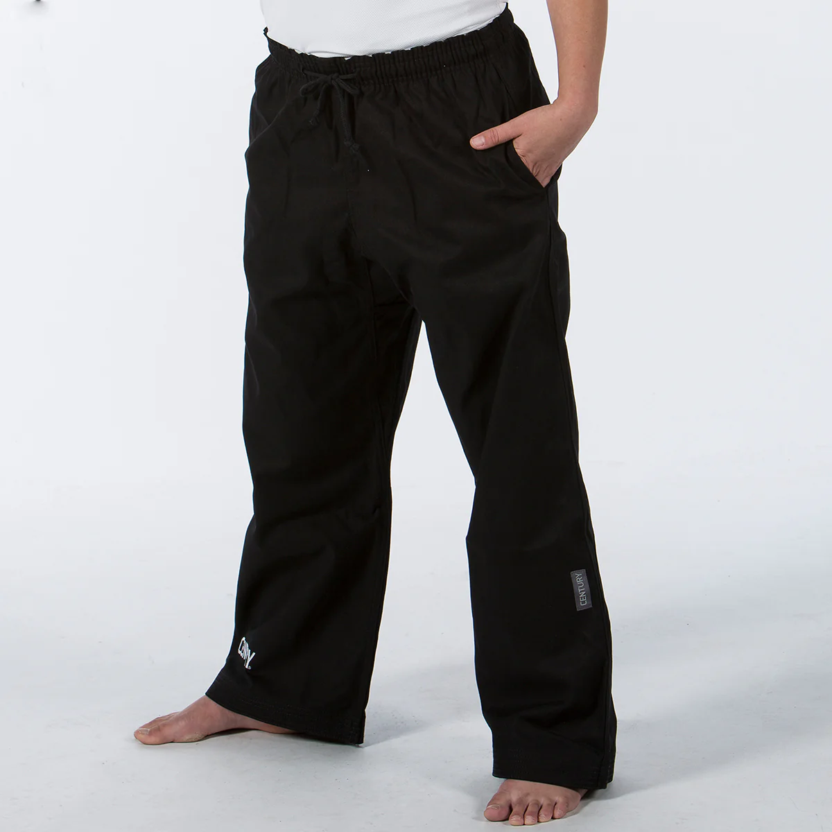 10 oz. Middleweight Brushed Cotton Elastic Waist Pants (Black) - Image 8