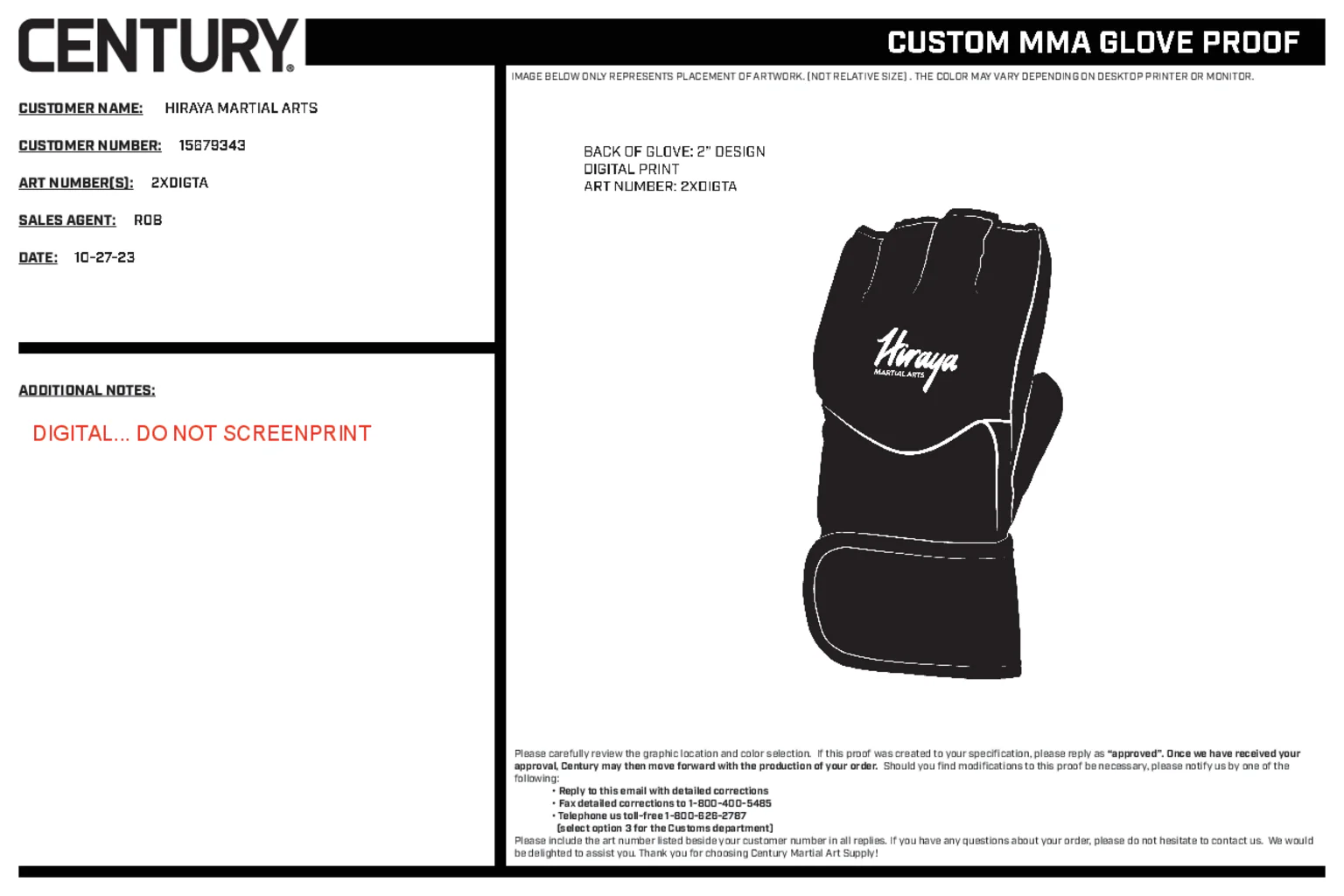 Custom Mma Open Palm Glove, Black - Image 2