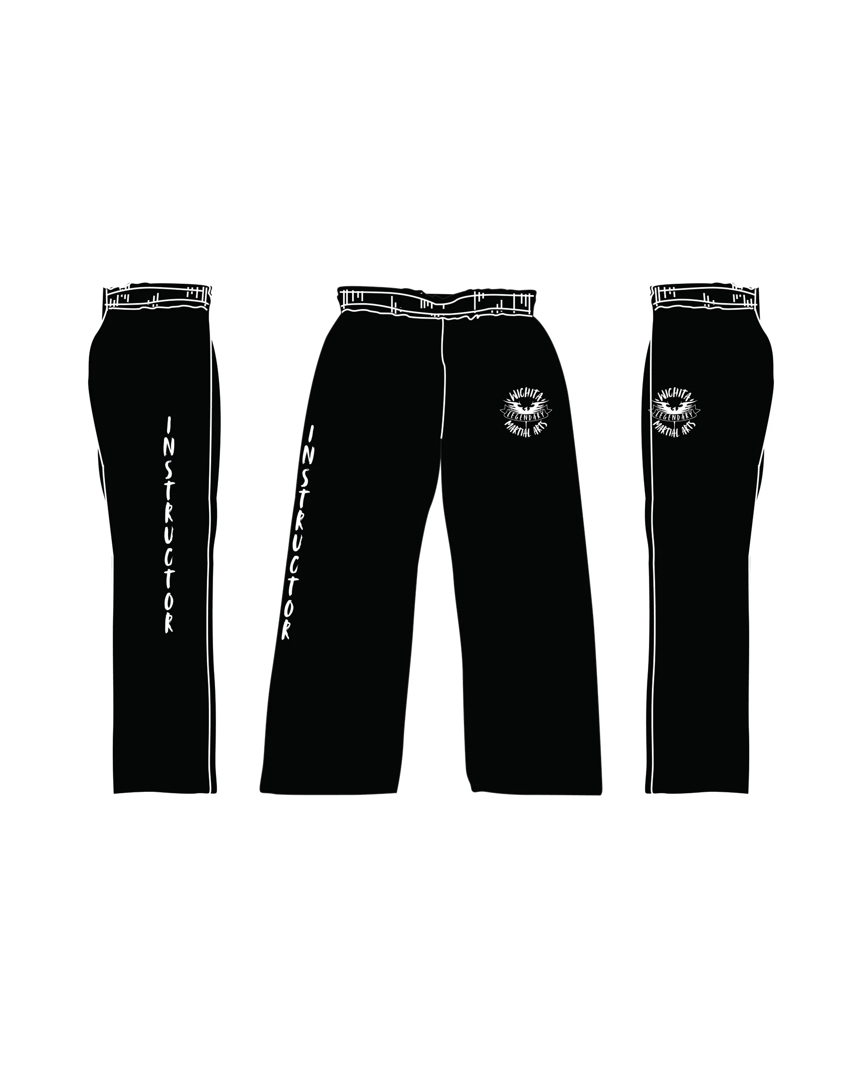 Custom 10oz Cotton Elastic  W/ Pockets, Black