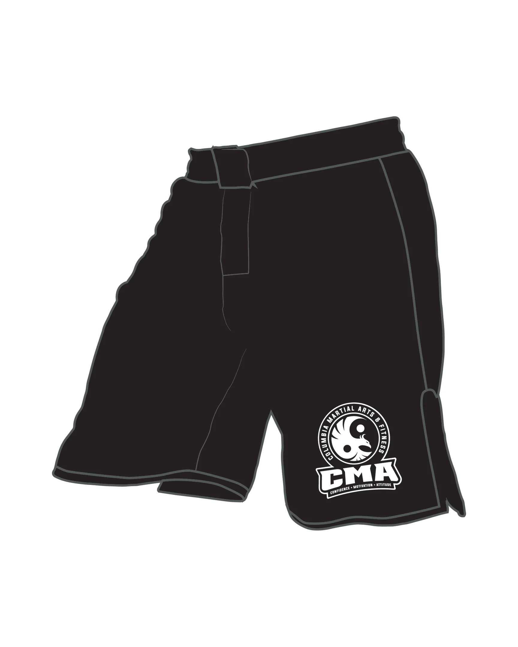 Mma Short Custom Black, Black