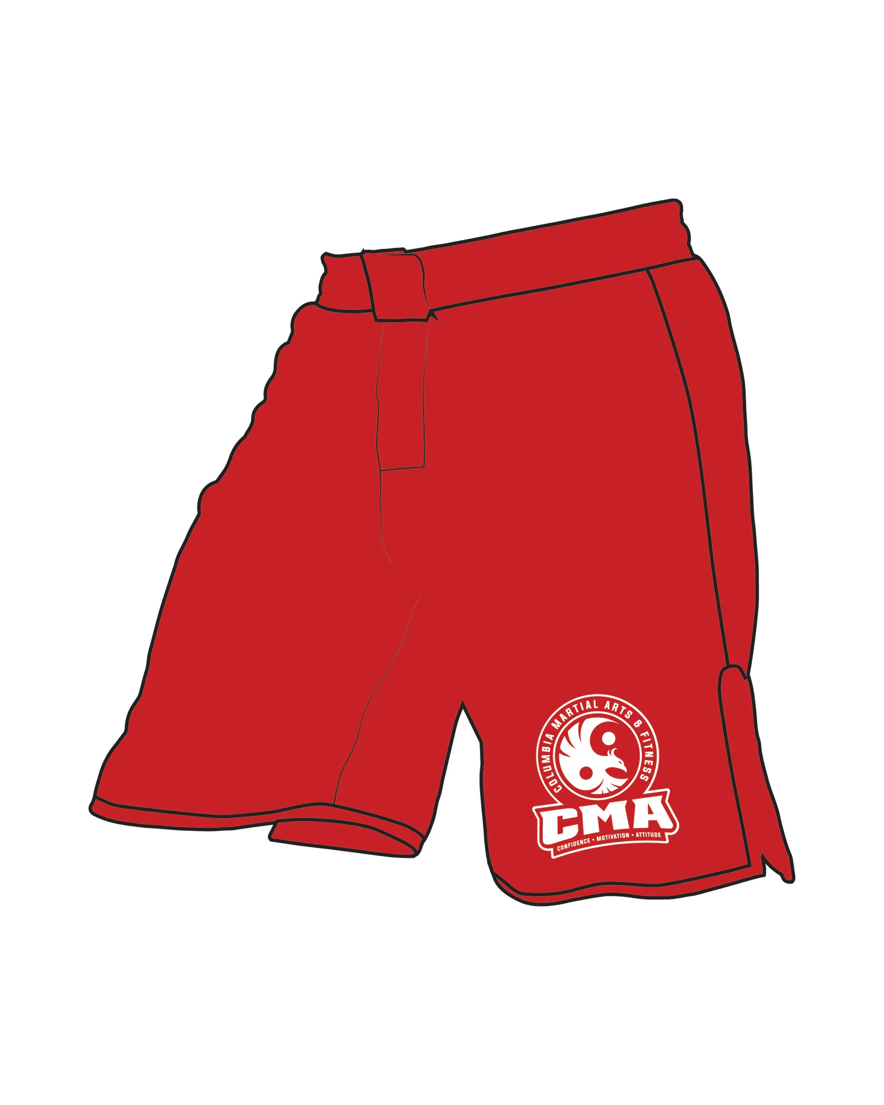 Mma Short Custom Black, Red