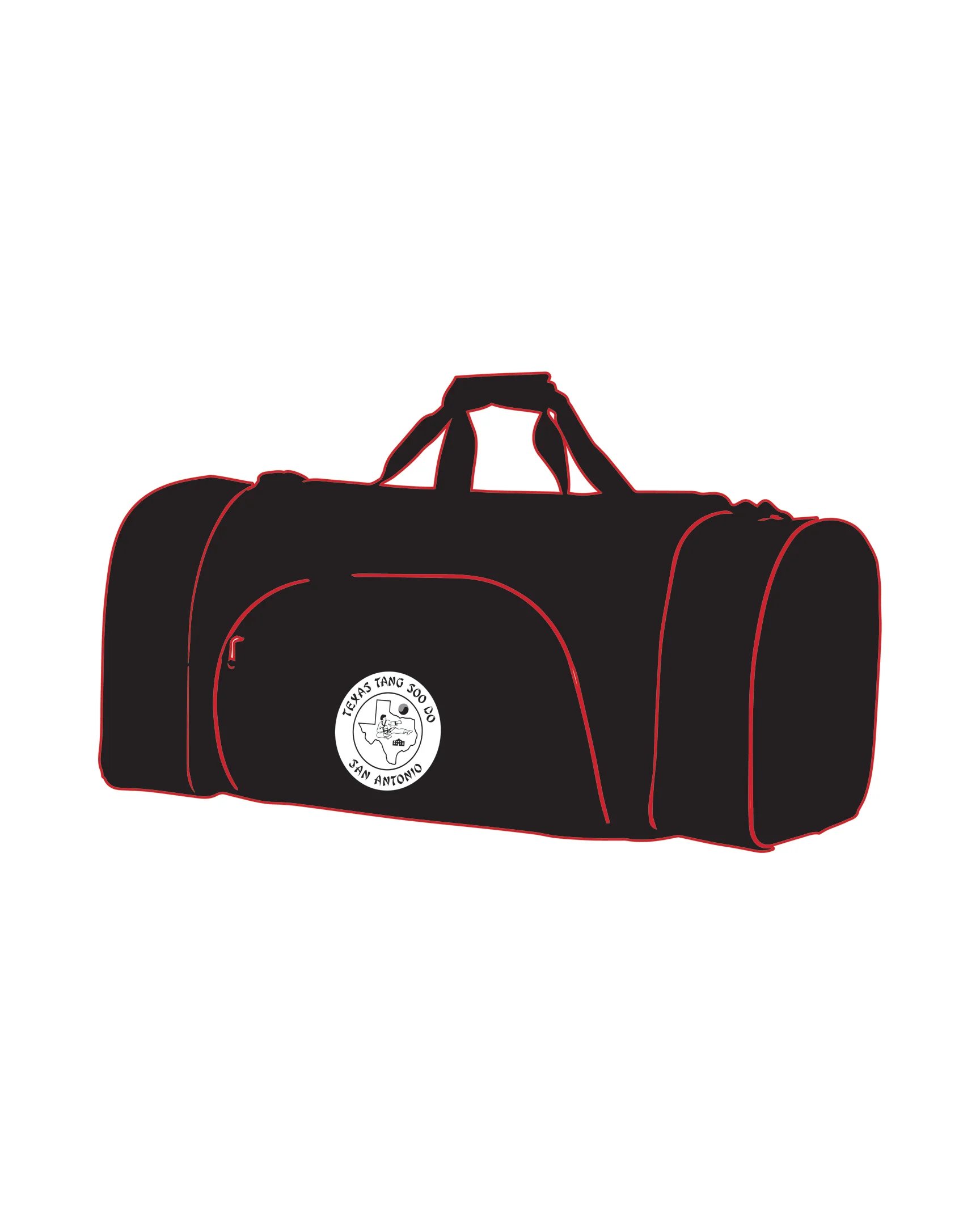 CUSTOM C GEAR DUFFLE BAG, Black/Red