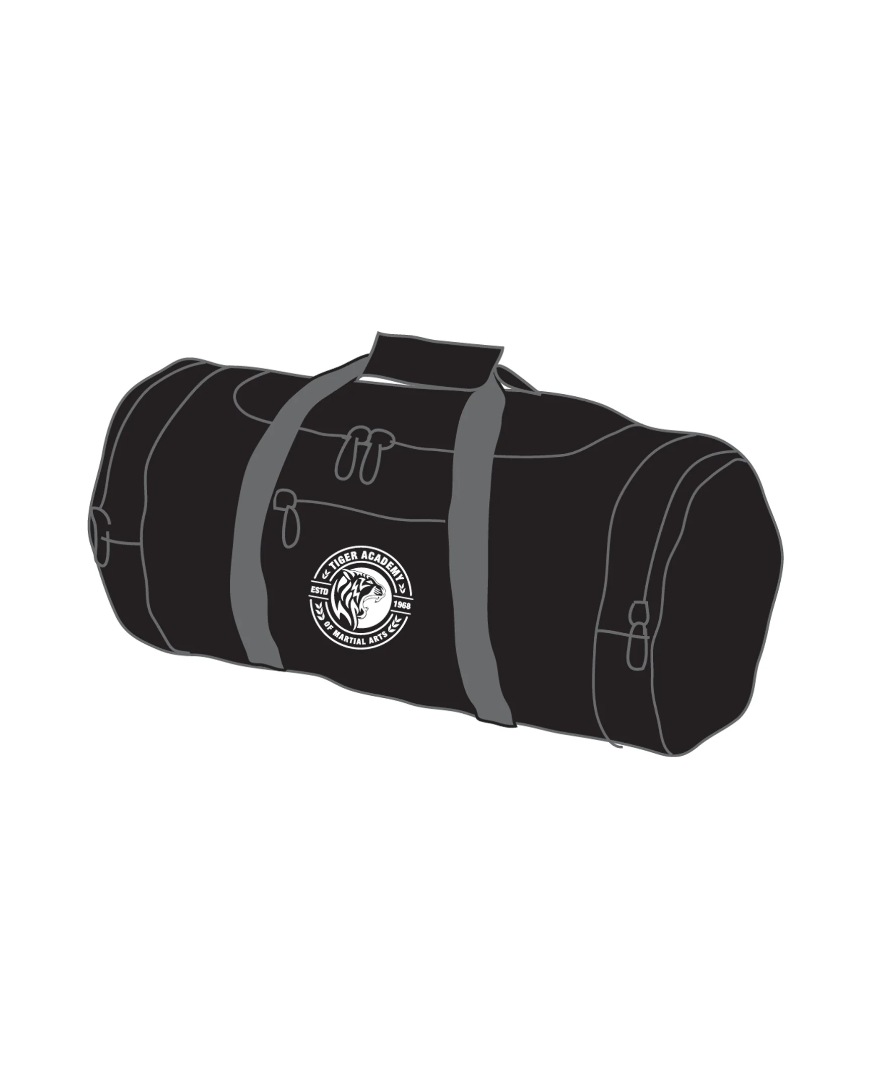 CUSTOM C GEAR DUFFLE BAG, Black/White