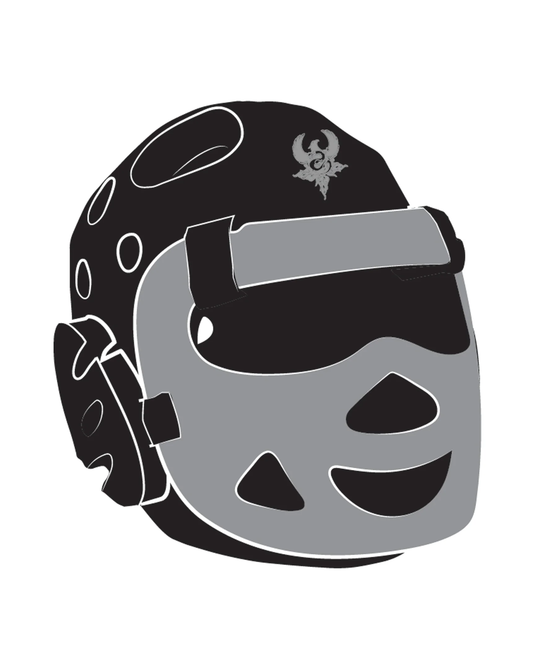 Headgear with shield Custom, Black