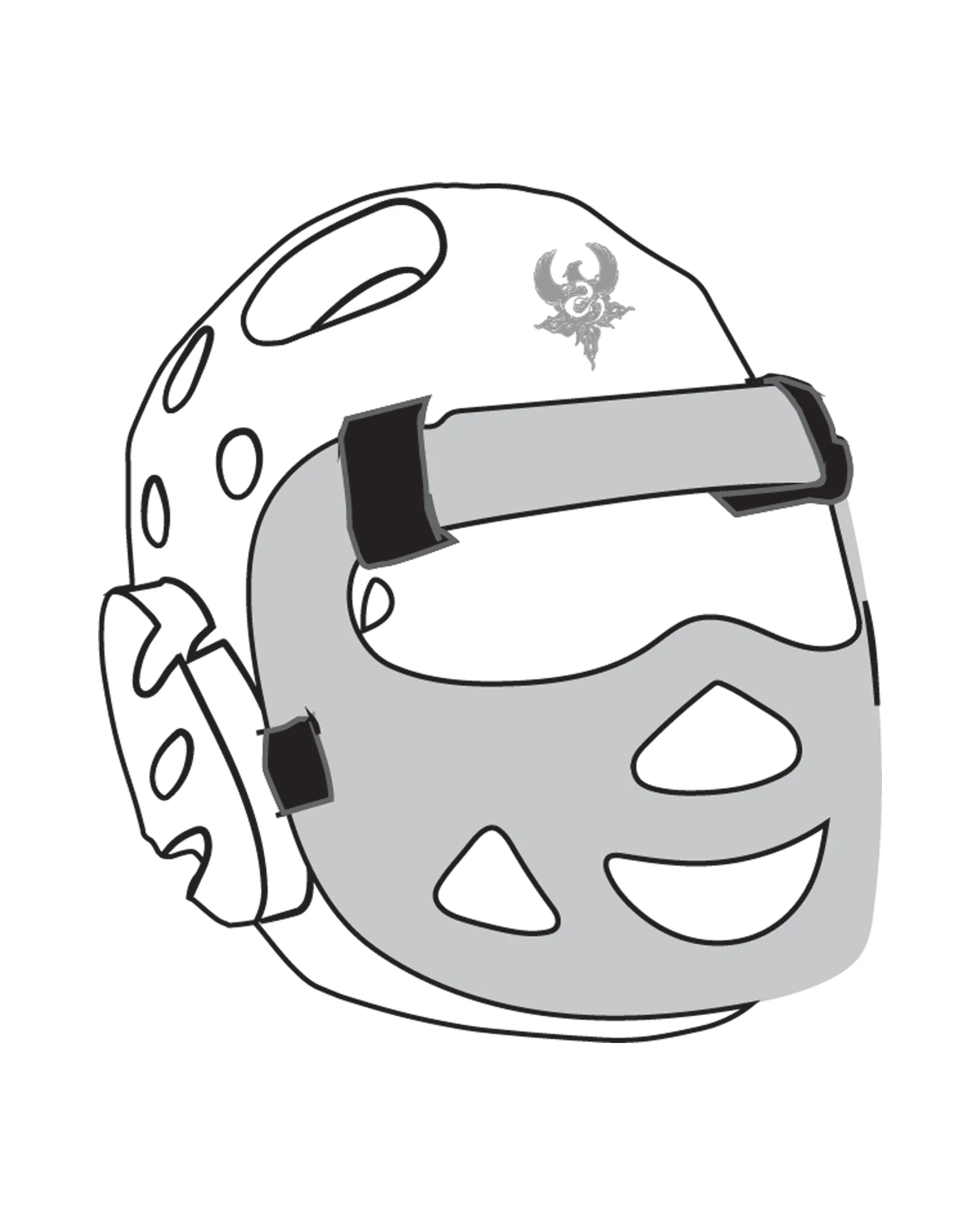 Headgear with shield Custom, White