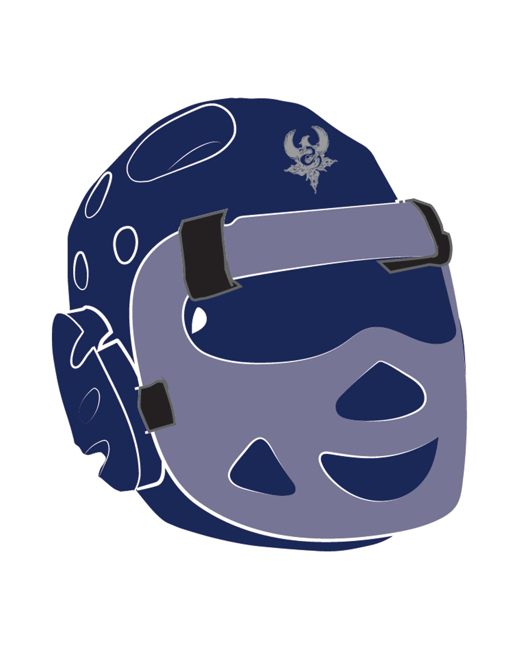Headgear with shield Custom, Blue
