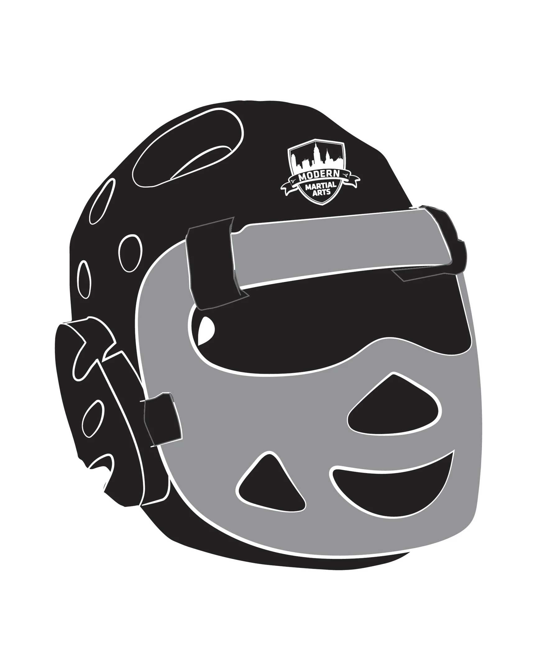 Headgear with shield Custom, Black