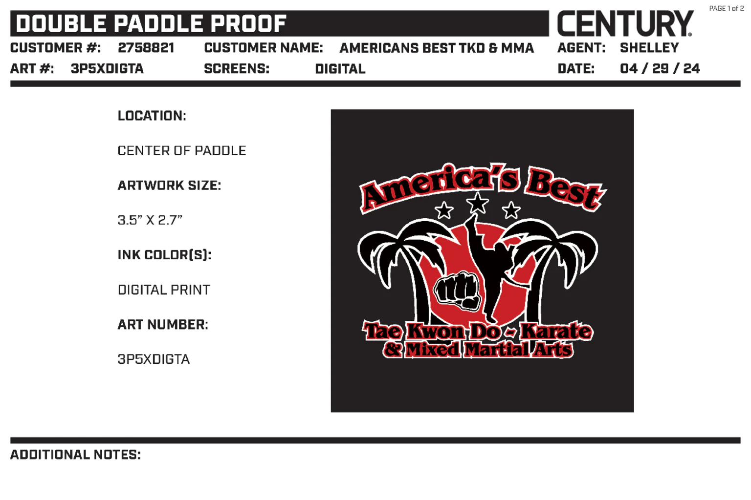 ADULT DOUBLE PADDLE CUSTOM, Black - Image 2