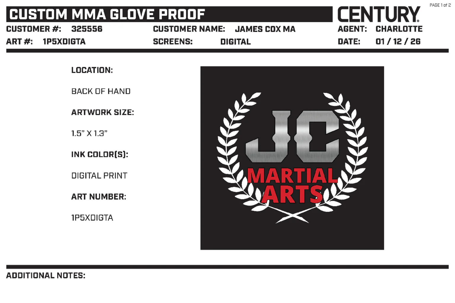 Mma Glove Custom, Black - Image 2