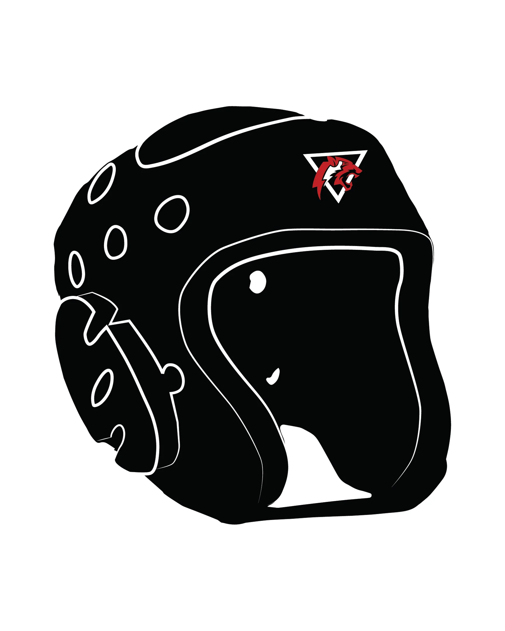 Headgear with shield Custom, Black - Image 2
