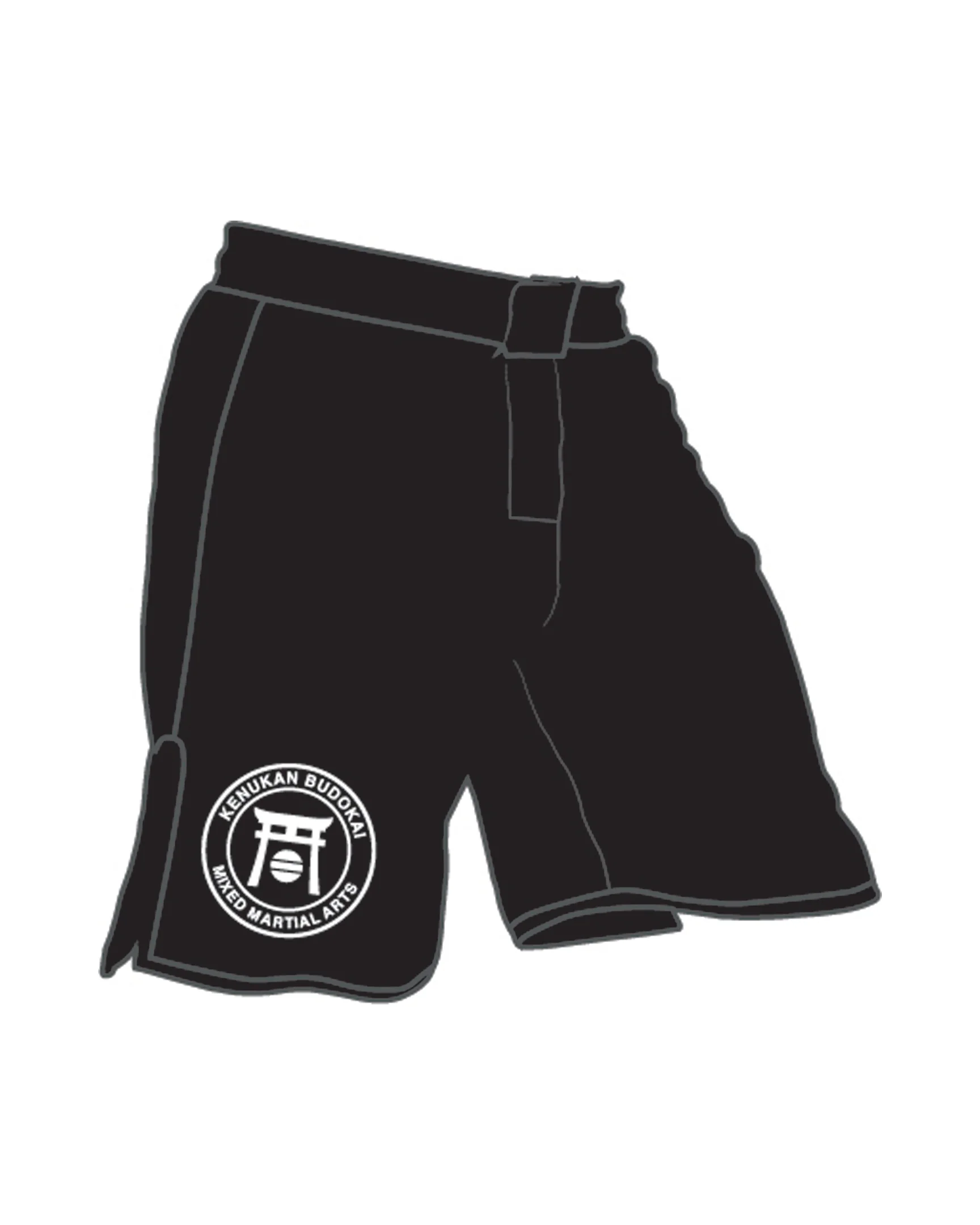 Mma Short Custom Black, Black