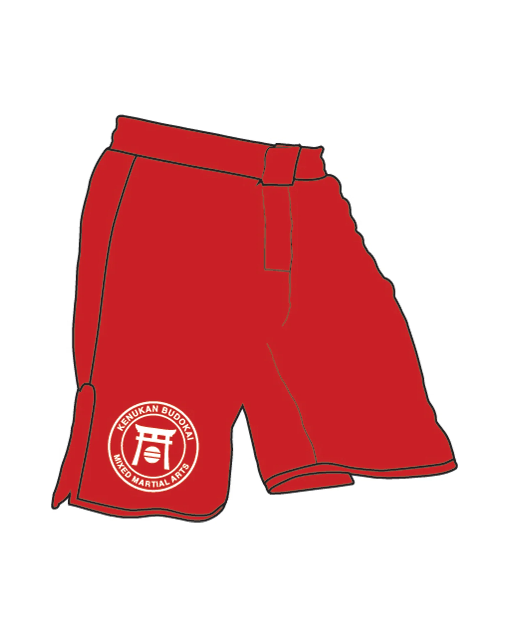 Mma Short Custom Black, Red