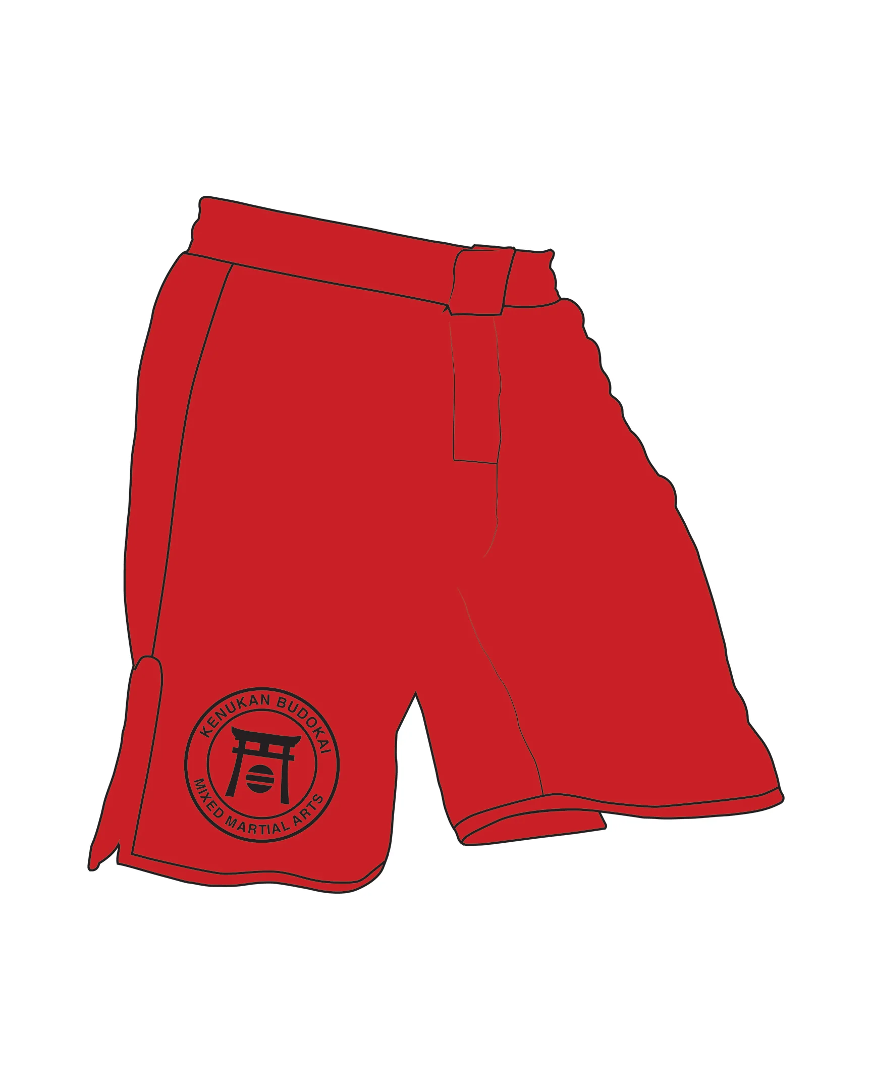 Mma Short Custom Black, Red