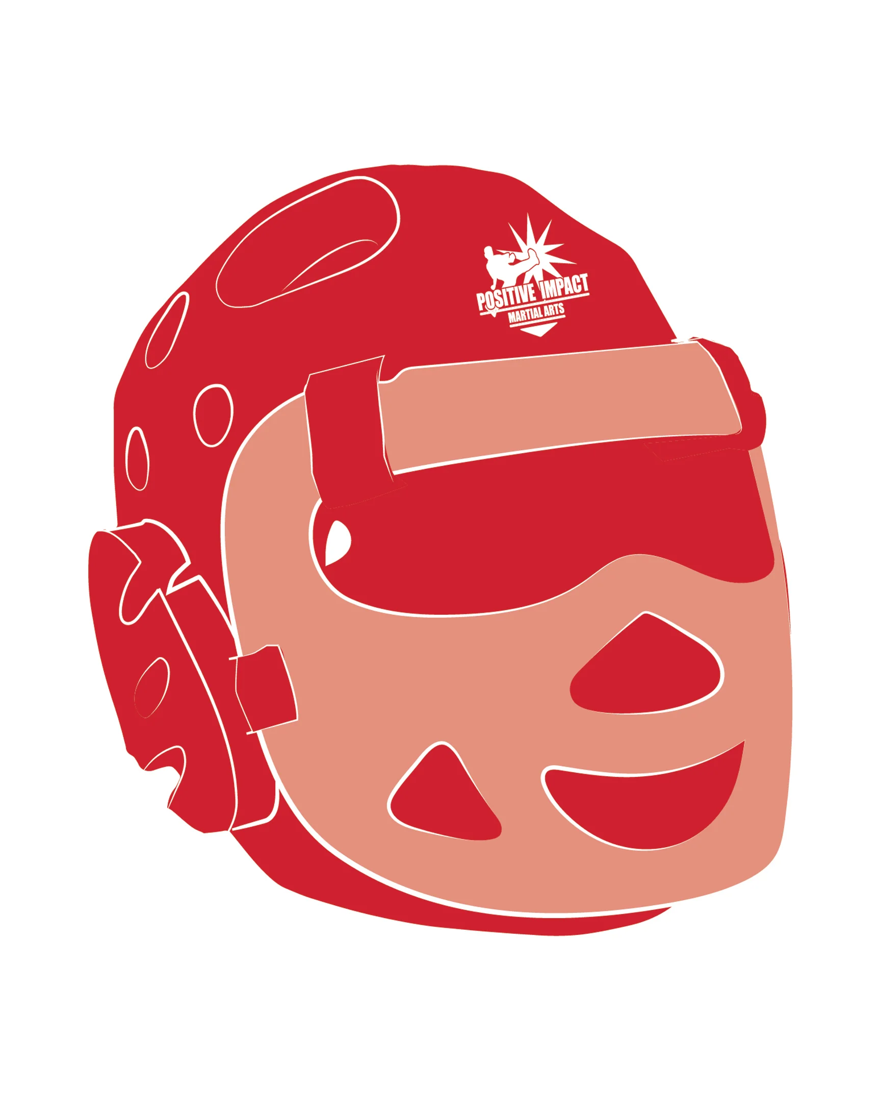 Headgear with shield Custom, Red