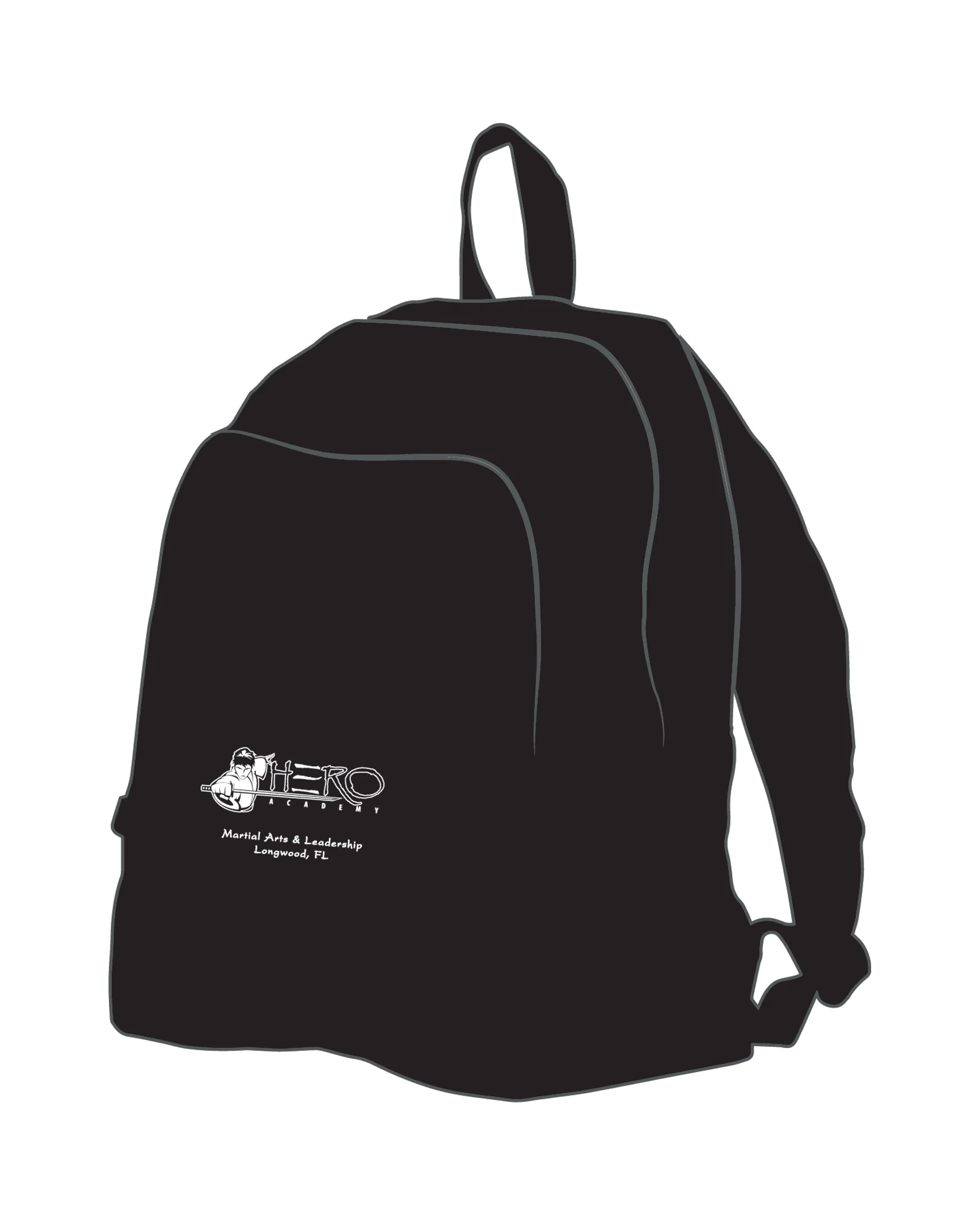 CUSTOM BACK PACK BLK, Black