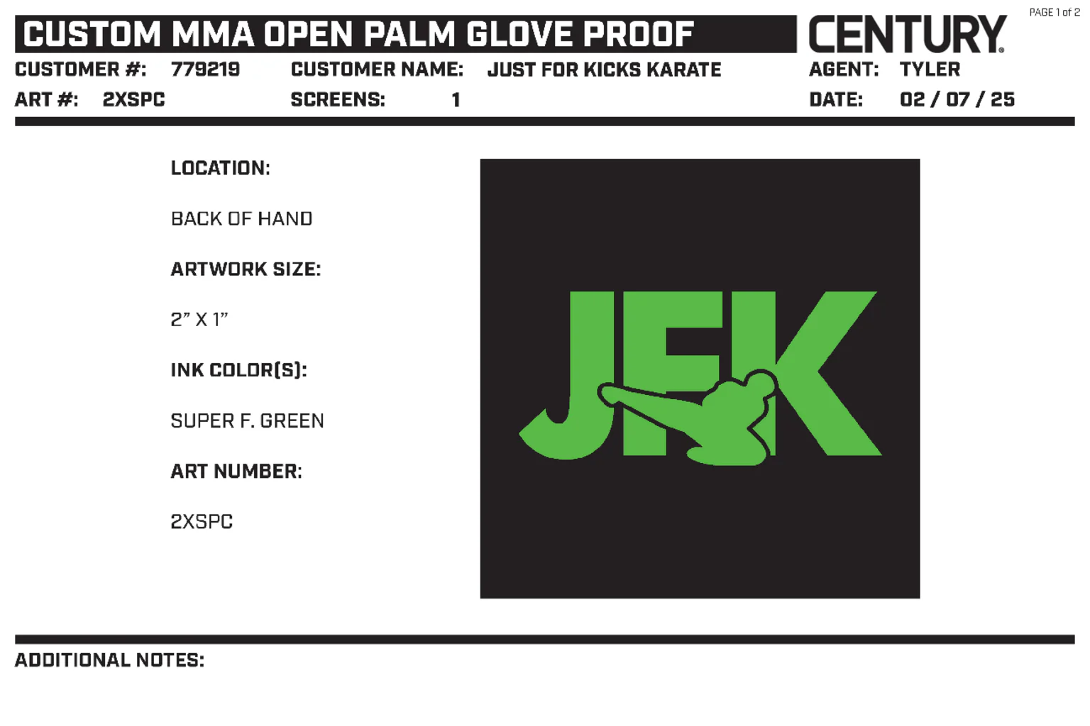 Custom Mma Open Palm Glove, Black - Image 2