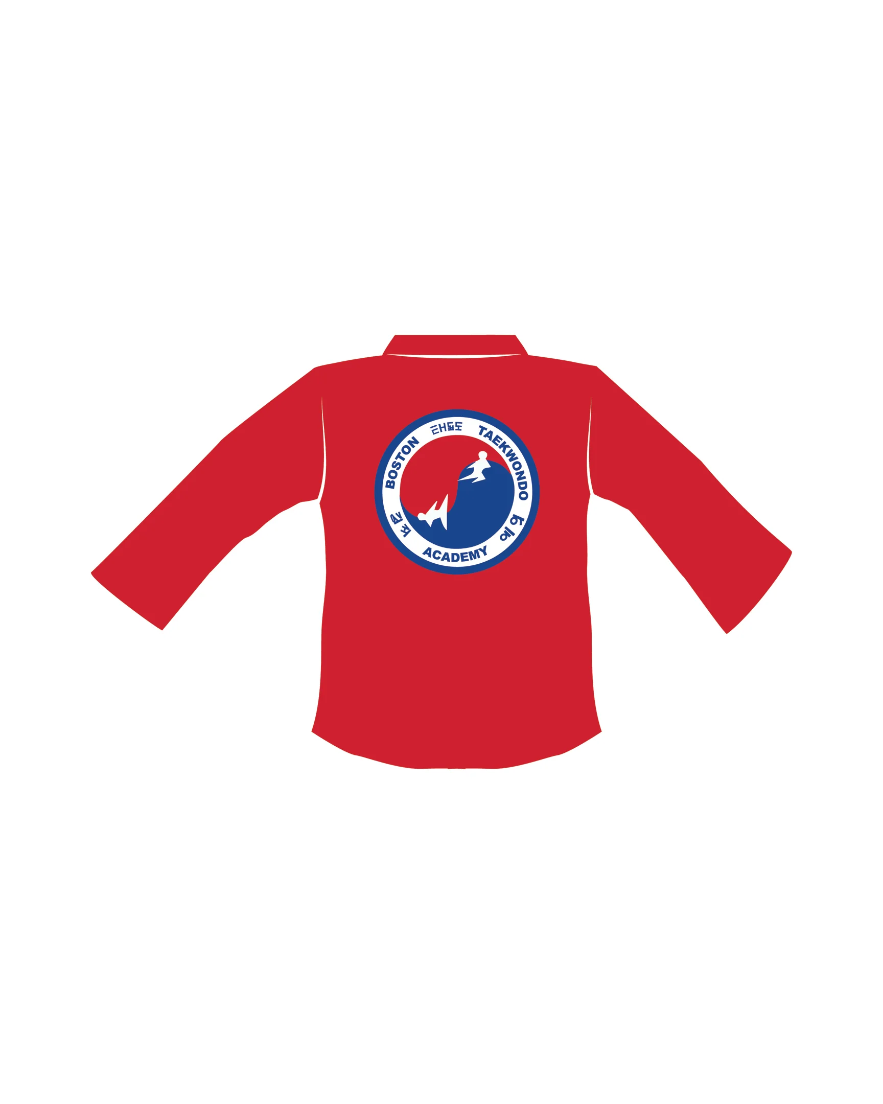 Custom Tkd Student Uniform Ribbed, Red