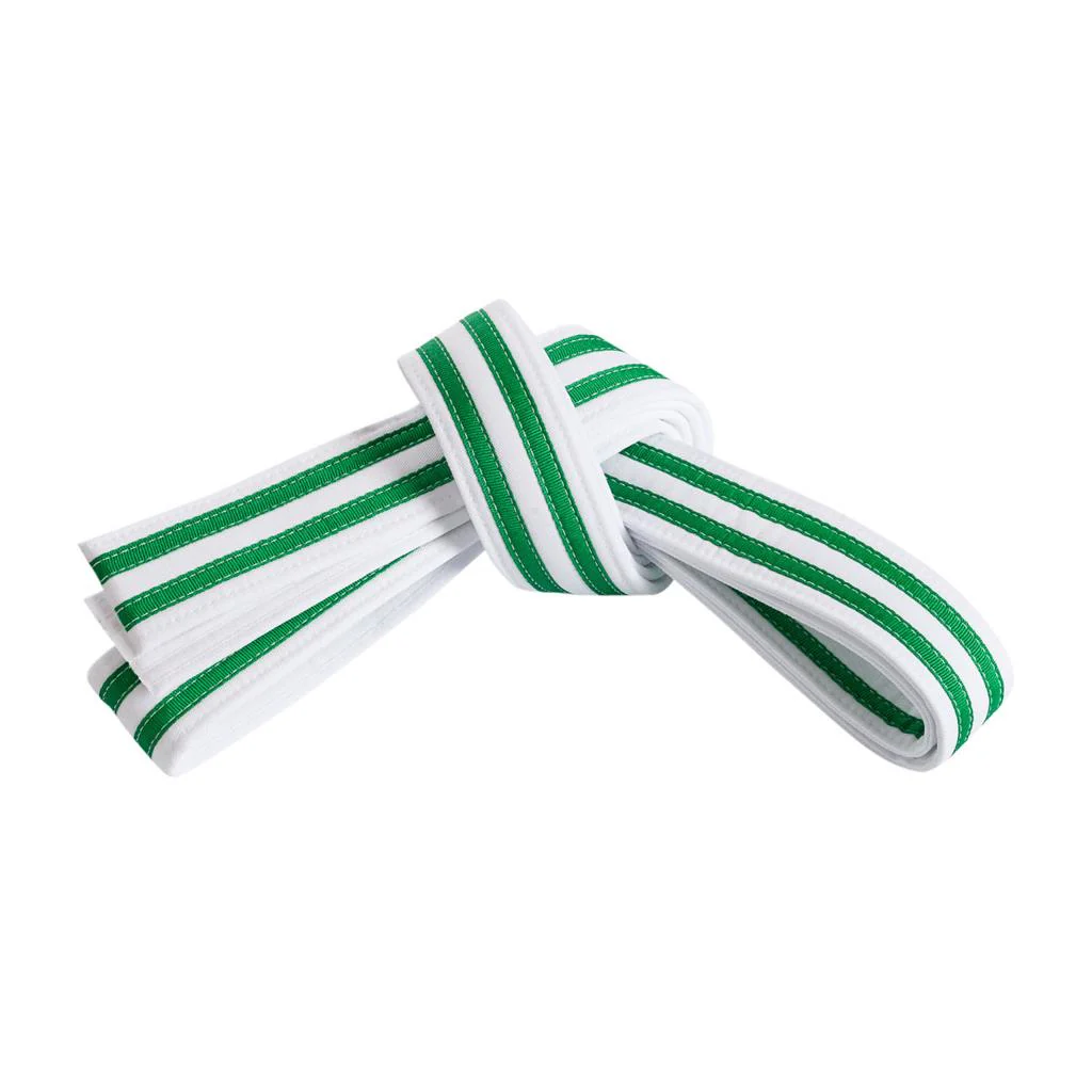Double Wrap Double Striped White Belt - Image 5