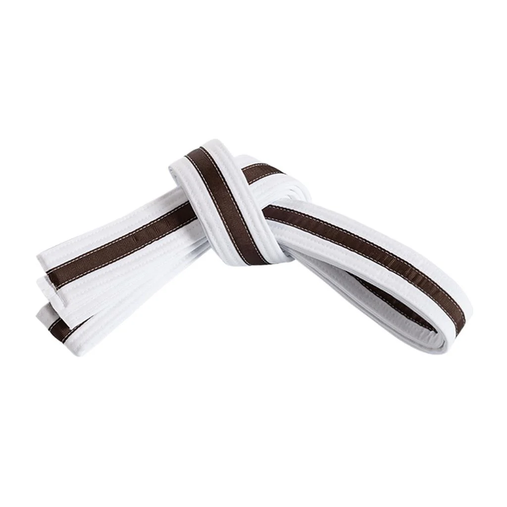 Double Wrap Striped White Belt - Image 7