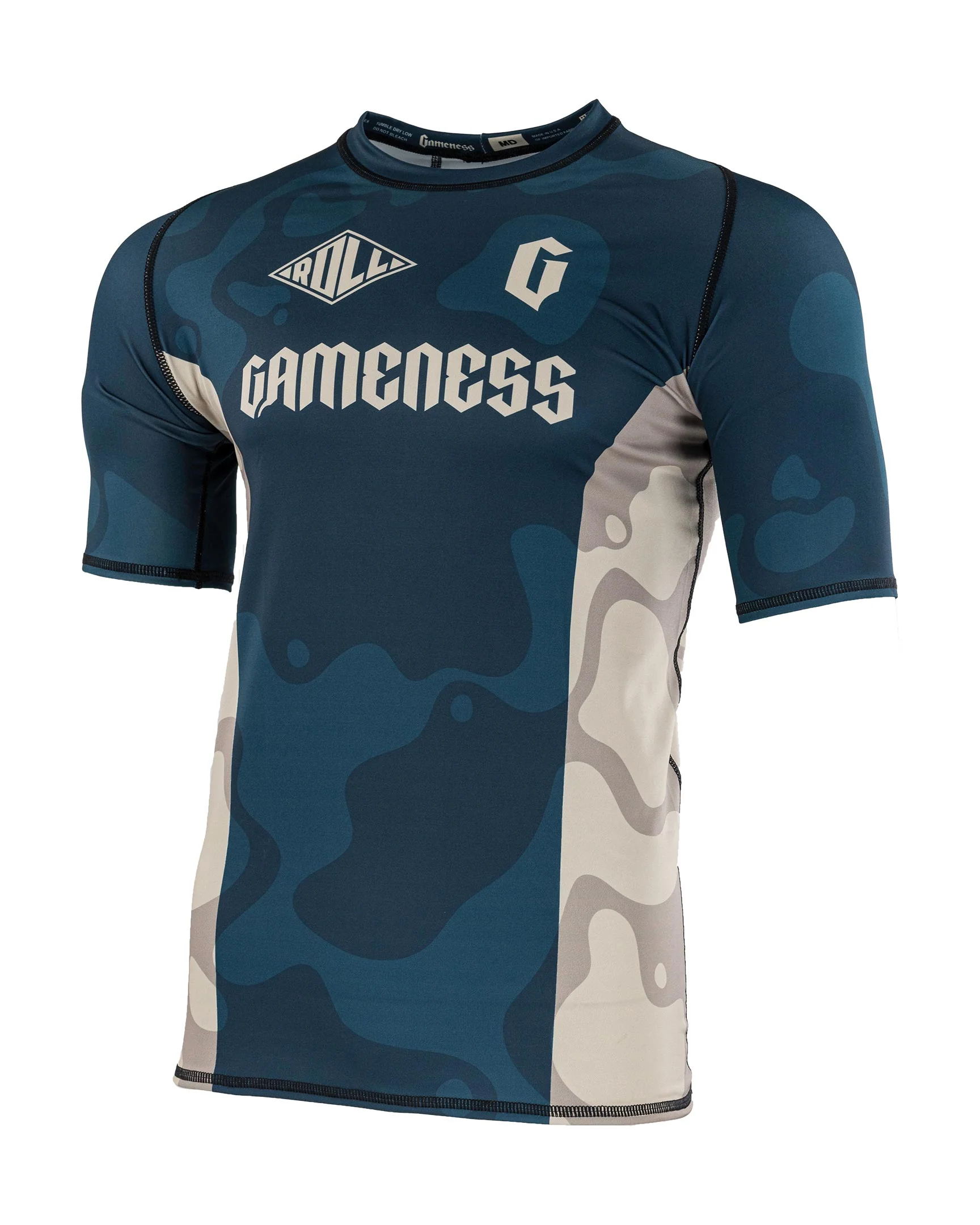Gameness Mens Short Sleeved Meeting Of The Waters Rashguard - Image 2