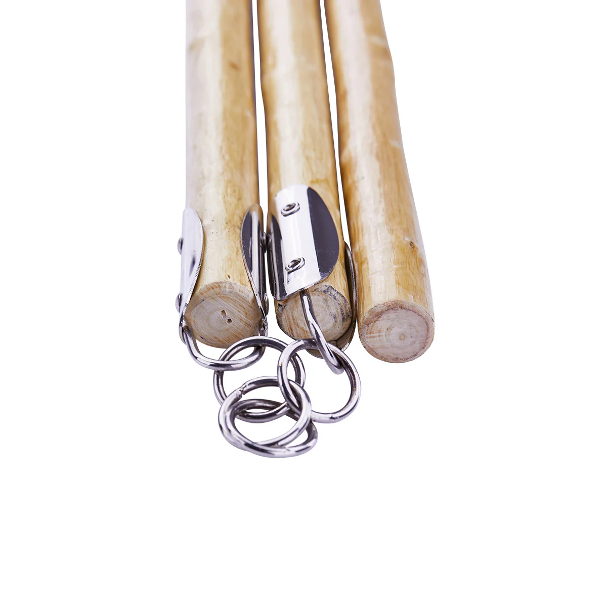 Three Sectional White Wood Staff - Image 4
